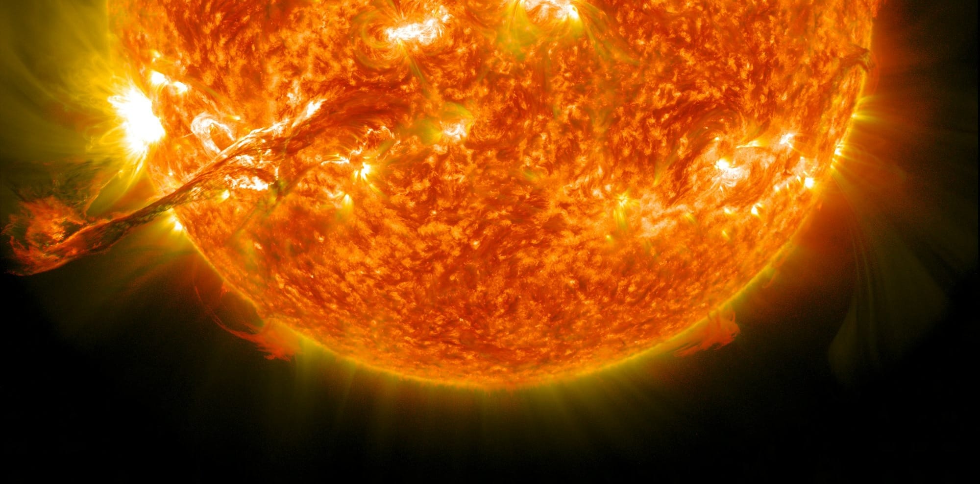 The sun with a corona mass ejection
